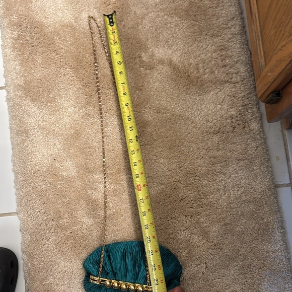 Chic Teal Clutch with Gold Accents - Picture 4 of 9